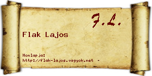 Flak Lajos névjegykártya